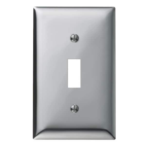 Hubbell Wiring Device-Kellems Wallplates and Boxes, Metallic Plates, 1- Gang, 1) Toggle Opening, Standard Size, Chrome Plated Steel SCH1 - main